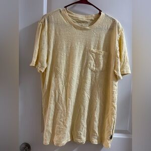 Lucky Brand Men's Soft Heathered Yellow Short Sleeve Tee
